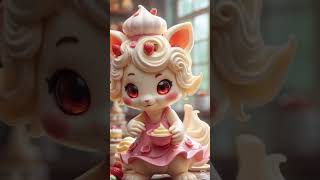 Cuteness Overload: Creamy Dessert-like Creature Singing While Baking!