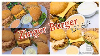 Spicy Crispy Chicken Zinger Burger Recipe | KFC Style Zinger Burger | Zinger Burger at home | Enjoy