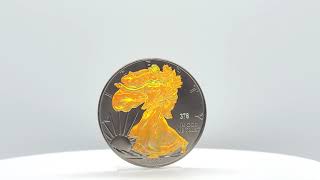 SILVER EAGLE - GOLDEN HOLO 1 OZ SILVER RUTHENIUM \u0026 GOLD HOLOGRAM COIN 1$ DOLLAR USA 2021