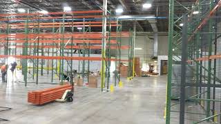 Wire partition and pallet rack back install