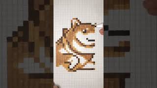 リアルめな柴犬のアナログドット絵描いてみた🐶 #shorts #drawing #pixelart