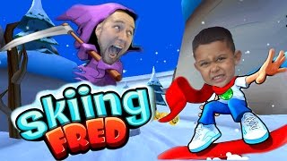 SKIING FRED (iOS/Android) MINI ME shows us how to ski Lets play Gameplay