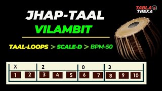 Mesmerizing D Scale: Jhaptaal Vilambit Taal Loops at 50 Beats Per Minute