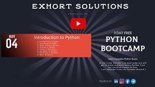Day1 LIVE PYTHON BASICS BOOTCAMP | PYTHON BASICS COMPLETE TUTORIAL | PYTHON TUTORIAL