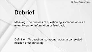 Debrief Meaning