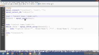 Fetching data from MYSQL database to HTML dropdown list