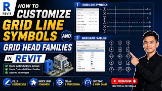 Revit Tutorial - How to Customize Grid Line Symbols & Grid Head Families