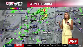 First Alert Weather Day: Spotty storms bring heavy rain to North Georgia this weekend