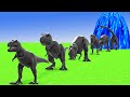 Paint Animals Dinosaur T-Rex Herbivores and Carnivores Dinosaurs Fountain Crossing Animal Cartoon