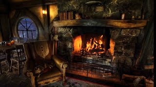 Crackling Hobbit Fireplace* Relaxing Sleep Melodies from Lord of the Rings & Hobbit  | 10 Hours