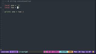 Lua Tutorial with Neovim: String ( concatenation )