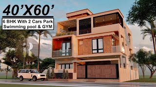 40X60 Duplex House Design | 2400 Sqft House Plan | 12X18 Meters House Design with walkthrough