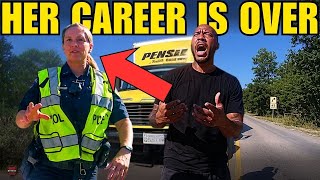 INSANE Female Cop FIRED After Arrest of INNOCENT Trucker