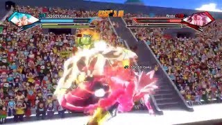 Dragon Ball Xenoverse Batalla Goku super saiyajin blue kaioken vs broly Omar vs Mateo