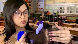 ASMR Miss Honey Gives U Scalp Check \u0026 Scratching + Ear Cleaning (You’re Matilda) plucking, light gum