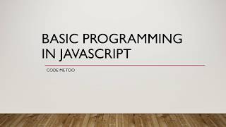 JavaScript Basics (Part 1: Variable)