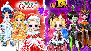 Battle Elsa, Ladybug \u0026 Wednesday: MERRY CHRISTMAS or HALLOWEEN? | Best DIY Fashion Paper Dolls