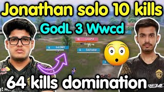 Jonathan solo 10 kills 🥵 Godlike 3 Wwcd and 64 kills domination 🇮🇳