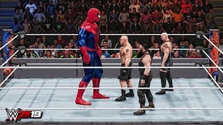 WWE 2K19 Giant Spiderman vs Mini Brock Lesnar, Mini Braun Strowman & Mini Big Show Match!