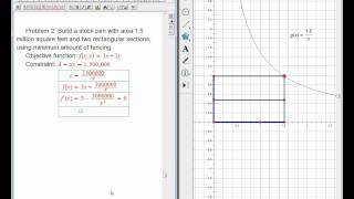 Optimization problem with divided rectangle