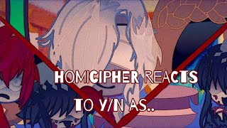 ||| Homicipher react to y/n as yurei || (part 1/3) || original idea ||