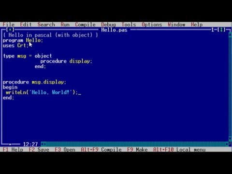Hello World In Pascal Object Youtube