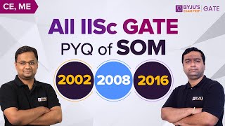 GATE PYQs of SOM Asked by IISc Bangalore | Strength of Materials GATE Question| GATE 2024 CE/ME Exam
