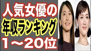 【今年最新】人気女優の年収ランキング1〜20位！映画やテレビや歌手と活躍する有名人のギャラが凄い！【世界の果てまで芸能裏情報チャンネル!】