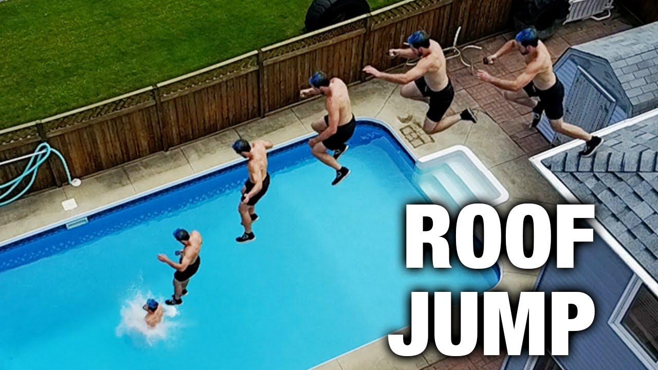 Insane Roof Jumping Into Pool Youtube