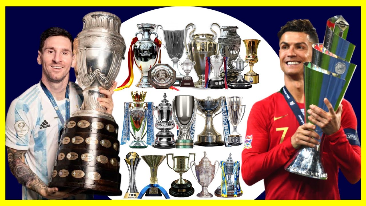 CRISTIANO RONALDO VS LIONEL MESSI CAREER ALL TROPHIES COMPARED 🏆 WHO ...