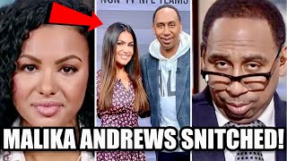 Malika Andrews DRAGS Molly Qerim & Stephen A Smith Into Her MESS | Malika Andrews Restraining Order