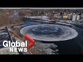 Floating 'ice disk' in Maine draws comparisons to flying saucer