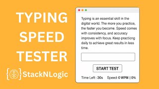 ⚡ Typing Speed Test App | Build in HTML CSS JavaScript 🚀