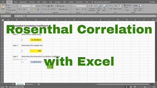 Excel - Rosenthal Correlation Coefficient