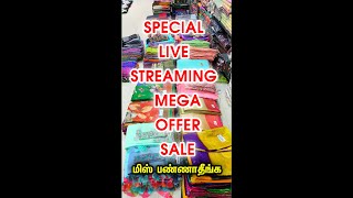 ஸ்பெஷல் மெகா ஆஃபர் விற்பனை மிஸ் பண்ணிடாதீங்க👌👌 Live Mega Offer Sale, Hanishkas Sarees, 1pcs Courier