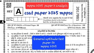 mppscprs 2025  paper 02 csat analysis .mppsc paper 2025 cast complete analysis