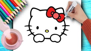🎈💖 HOW TO DRAW HELLO KITTY'S FACE VERY EASY ✨CUTE DRAWINGS 🌈 Draw So Cute - Easy - Draw cute things