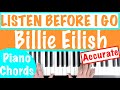 How to play 'LISTEN BEFORE I GO' - Billie Eilish | Piano Chords Tutorial