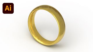 CREATE A 3D GOLD RING IN ILLUSTRATOR | Hyperrealism tutorial