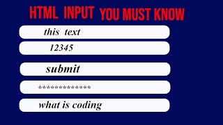 Input Types in HTML Every Web Developer Must Know in 2025 | HTML5 Input Types Tutorials
