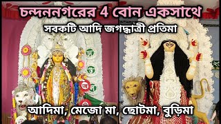 চন্দননগরের 4 প্রাচীন জগদ্ধাত্রী প্রতিমা | Chandannagar Jagadhatri Puja 2024 | #chandannagar #god