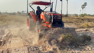 Tractor Kubota M6040 SU Plow Field Sand,ត្រាក់ទ័រគូបូតា ភ្ជួរដីស្រែខ្សាច់