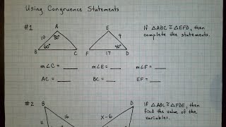 Using Congruence Statements