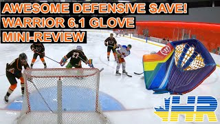 Amazing save by my D! Warrior G6.1 Pro+ glove mini review. Phantoms beer league hockey goalie GoPro