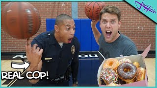 Challenging POLICE OFFICER to Basketball Trick Shot H.O.R.S.E. *WINNER GETS THE