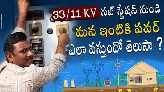 33/11 KV Sub Station నుండి మన ఇంటికి పవర్ ఎలా వస్తుంది ? | 33/11kv substation in telugu