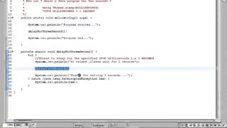 HOW CAN I DELAY A JAVA PROGRAM FOR FEW SECONDS