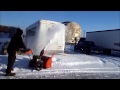 mtd 8 26 snow blower test on half frozen snow after rebuild by ron small engines