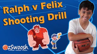 Fun Basketball Game for Kids - Ralph v Felix Shooting Drill