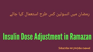 Insulin Dose Adjustment in Ramazan
